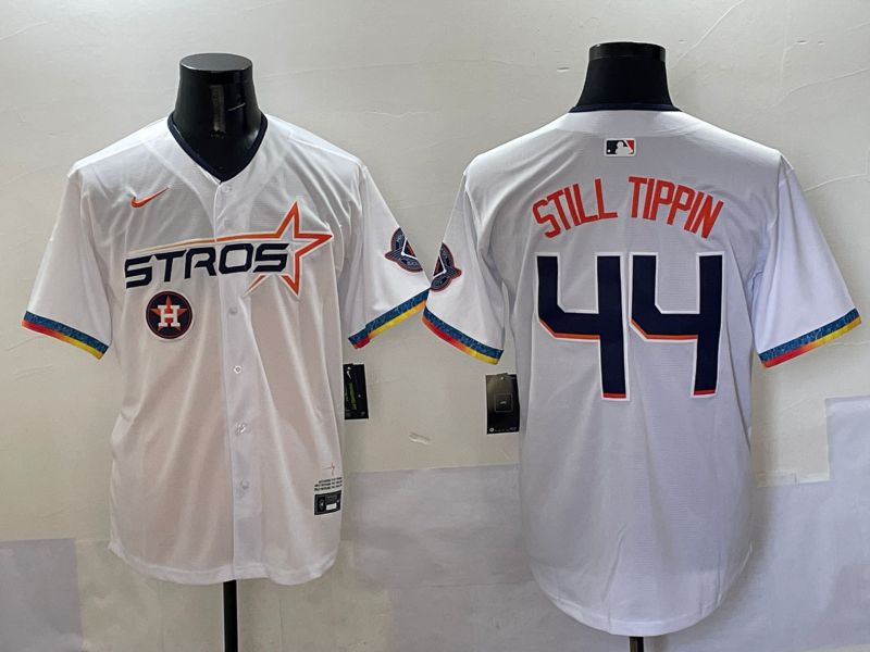 Men Houston Astros #44 Still Tippin White Four generations Joint Name 2025 Nike MLB Jersey style 34